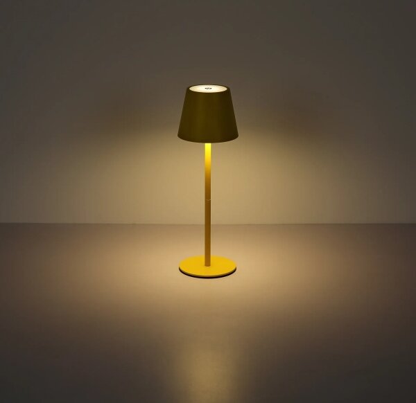 Globo 58488Y-LED Lampada da tavolo VANNIE dimmerabile touch ricaricabile per esterni 3W/5V IP54 1800mAh gialla