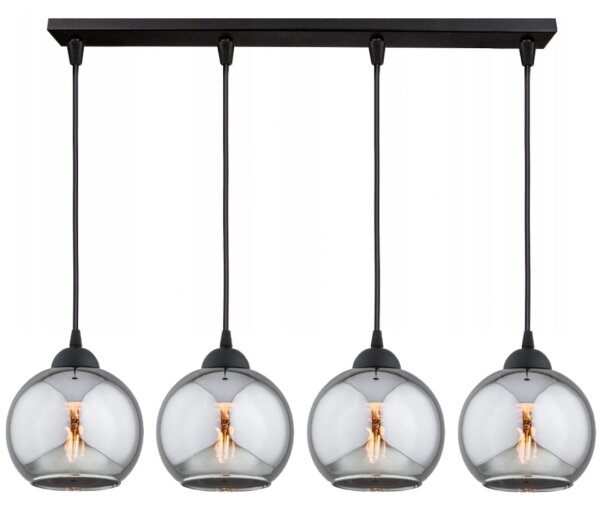 Brilagi - Lampadario sospeso con cavo DIOR 4xE27/60W/230V nero/grigio fumé