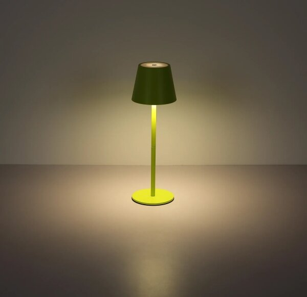 Globo 58488NG-LED Lampada da tavolo VANNIE dimmerabile touch ricaricabile da esterno 3W/5V IP54 1800mAh verde
