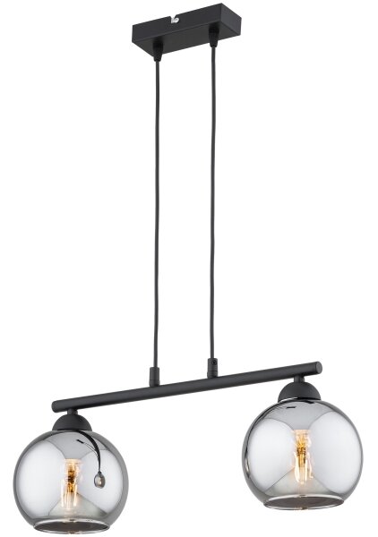 Brilagi - Lampadario a sospensione su cavo DIOR 2xE27/60W/230V nero/grigio fumé