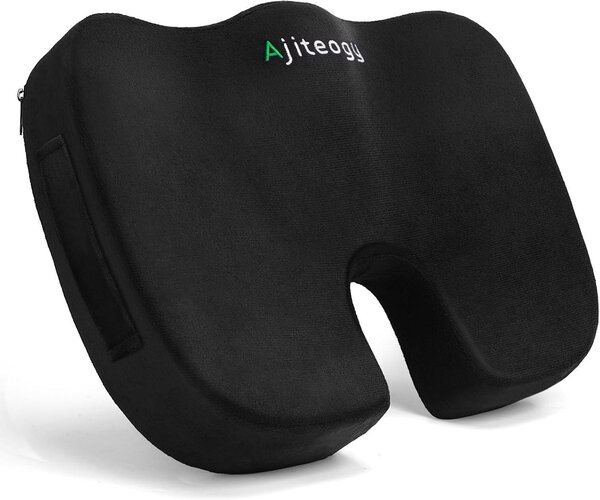 Cuscino per sedia ergonomico - Memory foam - A forma di U - Base antiscivolo - Per sedia da ufficio, auto e gaming