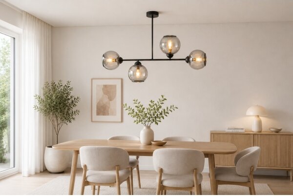 Brilagi - Plafoniera da soffitto DIOR 4xE27/60W/230V nero/grigio fumé