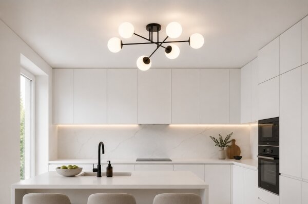 Brilagi - Plafoniera MILO 6xE27/60W/230V nera