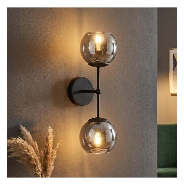 Brilagi - Lampada da parete DIOR 2xE27/60W/230V nero/grigio fumé