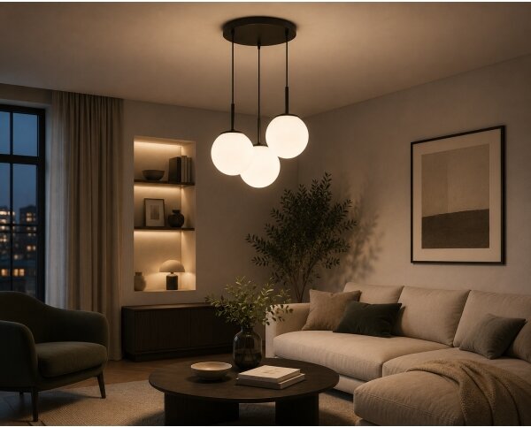 Brilagi - Lampadario su cavo MILO 3xE27/60W/230V nero