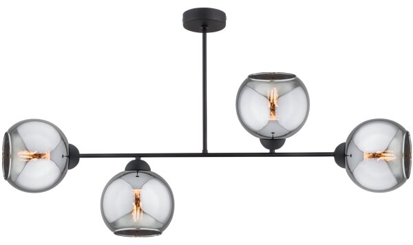 Brilagi - Plafoniera da soffitto DIOR 4xE27/60W/230V nero/grigio fumé