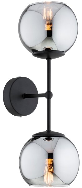 Brilagi - Lampada da parete DIOR 2xE27/60W/230V nero/grigio fumé