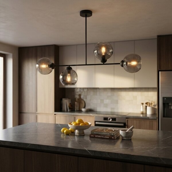 Brilagi - Plafoniera da soffitto DIOR 4xE27/60W/230V nero/grigio fumé