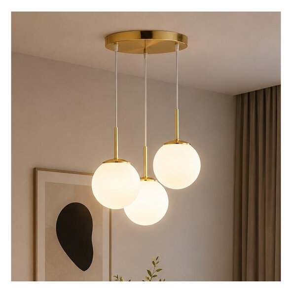 Brilagi - Lampadario sospeso con cavo MILO 3xE27/60W/230V dorato
