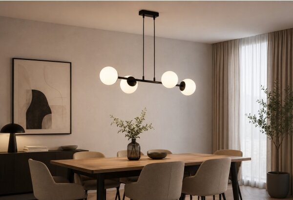 Brilagi - Lampadario sospeso MILO 4xE27/60W/230V nero
