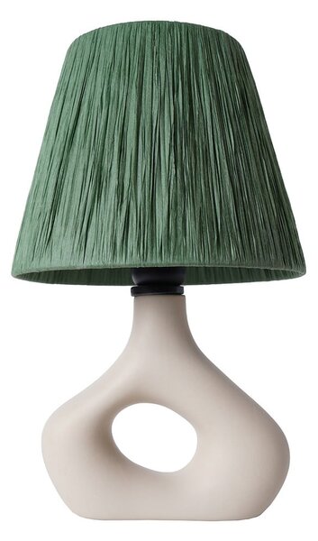 Lampada da tavolo verde con paralume in carta lavorata (altezza totale 40 cm) Serin – Opviq lights