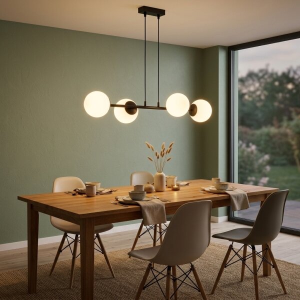 Brilagi - Lampadario sospeso MILO 4xE27/60W/230V nero