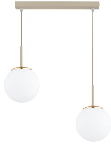 Brilagi - Lampadario a sospensione su cavo MILO 2xE27/60W/230V beige/oro
