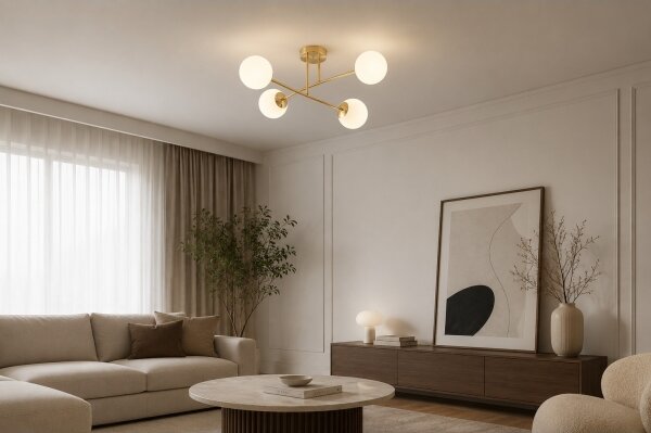 Brilagi - Lampadario da soffitto MILO 4xE27/60W/230V dorato