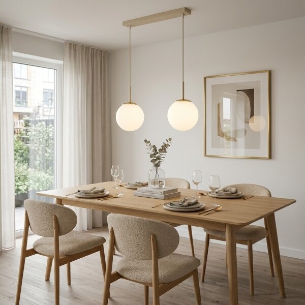 Brilagi - Lampadario a sospensione su cavo MILO 2xE27/60W/230V beige/oro