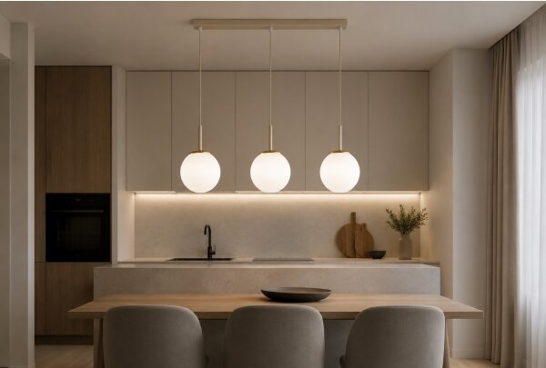 Brilagi - Lampadario a cavo MILO 3xE27/60W/230V beige/oro