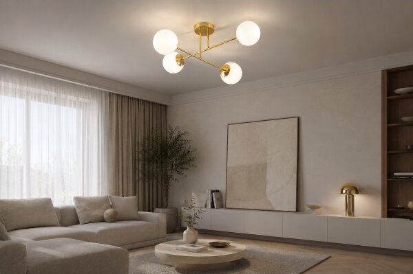 Brilagi - Lampadario da soffitto MILO 4xE27/60W/230V dorato
