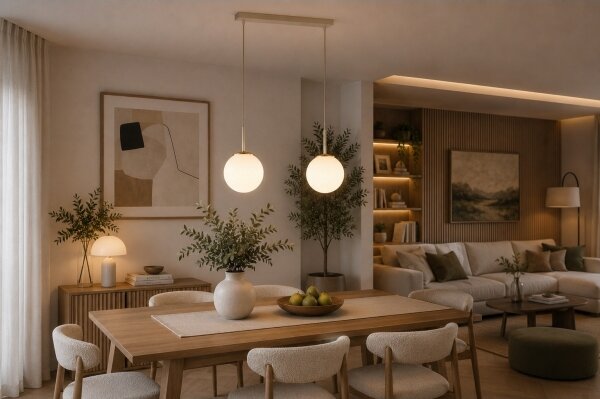 Brilagi - Lampadario a sospensione su cavo MILO 2xE27/60W/230V beige/oro