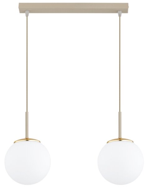 Brilagi - Lampadario a sospensione su cavo MILO 2xE27/60W/230V beige/oro