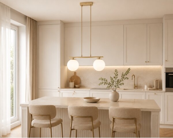 Brilagi - Lampadario a sospensione su cavo MILO 2xE27/60W/230V beige/oro