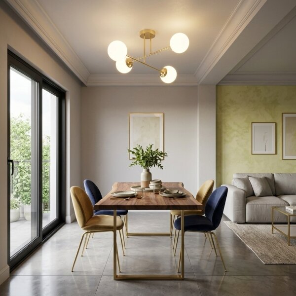 Brilagi - Lampadario da soffitto MILO 4xE27/60W/230V dorato