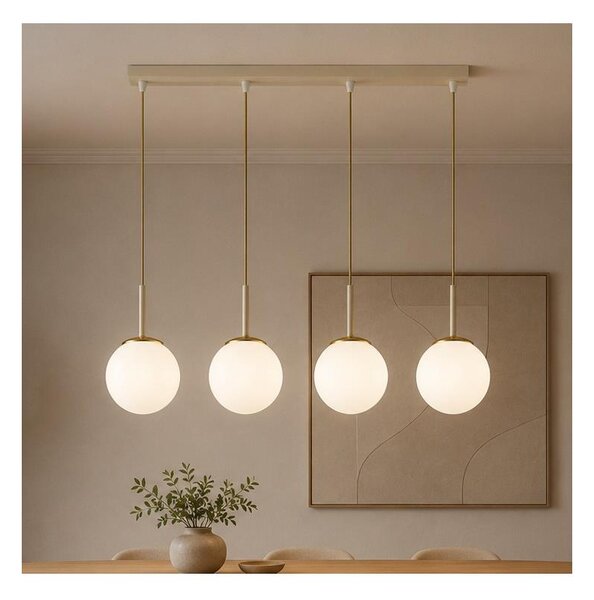 Brilagi - Lampadario a cavo MILO 4xE27/60W/230V beige/oro