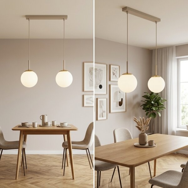 Brilagi - Lampadario a sospensione su cavo MILO 2xE27/60W/230V beige/oro