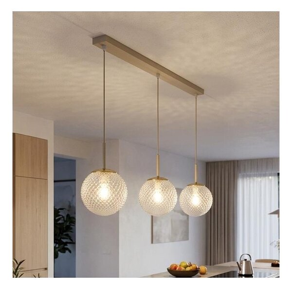Brilagi - Lampadario a sospensione con cavo STELLA 3xE27/60W/230V beige/oro