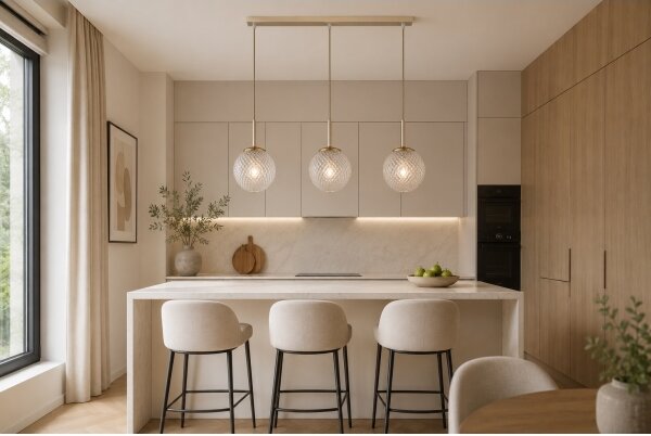 Brilagi - Lampadario a sospensione con cavo STELLA 3xE27/60W/230V beige/oro