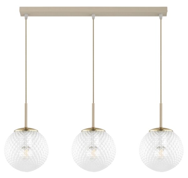 Brilagi - Lampadario a sospensione con cavo STELLA 3xE27/60W/230V beige/oro
