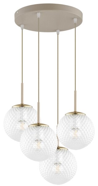 Brilagi - Lampadario a sospensione su cavo STELLA 4xE27/60W/230V beige/oro