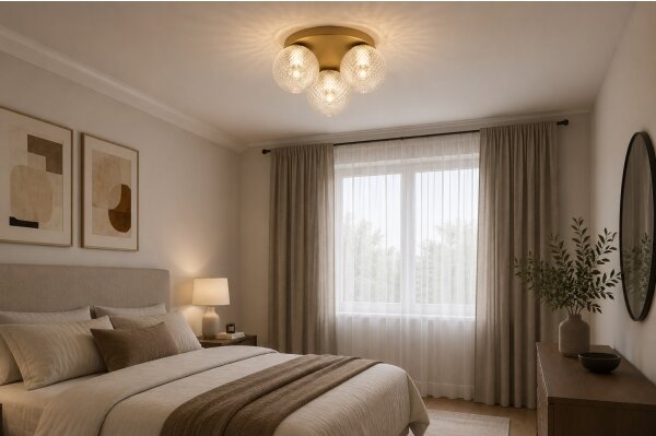 Brilagi - Plafoniera STELLA 3xE27/60W/230V diam. 35 cm beige/oro