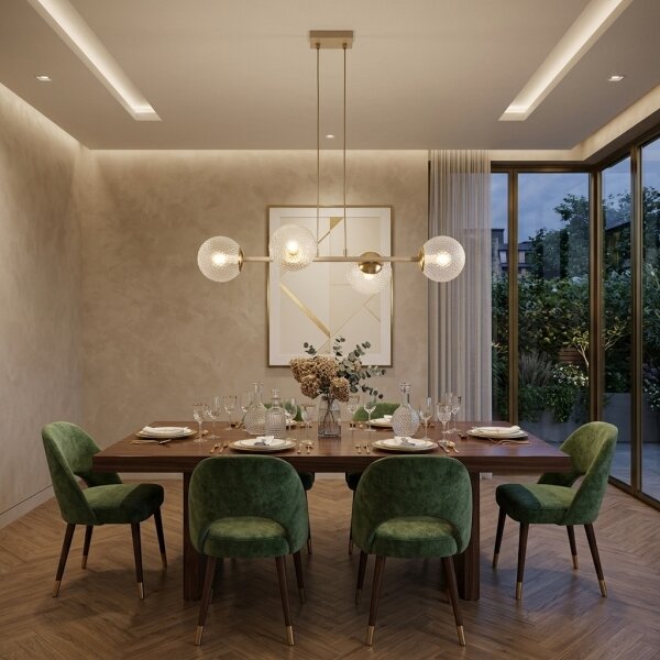 Brilagi - Lampadario sospeso con cavo STELLA 4xE27/60W/230V beige/oro