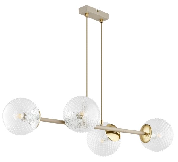 Brilagi - Lampadario sospeso con cavo STELLA 4xE27/60W/230V beige/oro