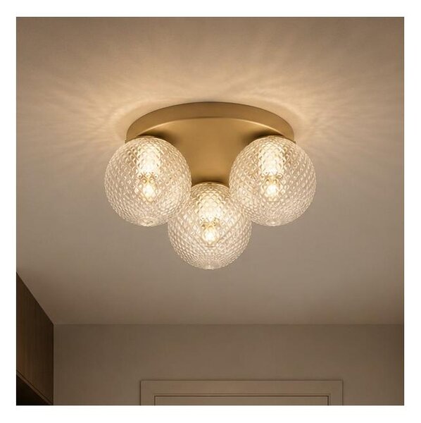 Brilagi - Plafoniera STELLA 3xE27/60W/230V diam. 35 cm beige/oro