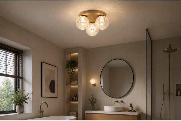 Brilagi - Plafoniera STELLA 3xE27/60W/230V diam. 35 cm beige/oro