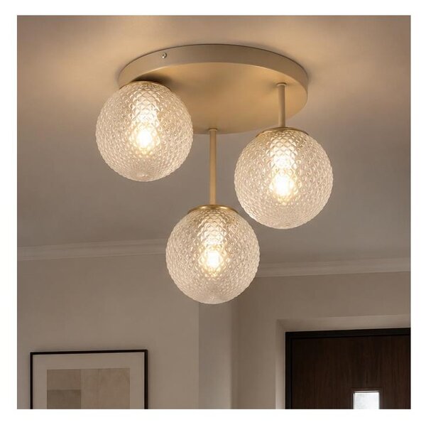 Brilagi - Lampadario a plafone STELLA 3xE27/60W/230V beige/oro