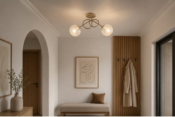 Brilagi - Lampadario a plafone STELLA 2xE27/60W/230V beige/oro