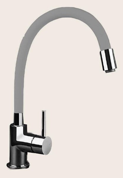 Rubinetto lavello cucina con canna flessibile grigio Cromo Artis Moderni