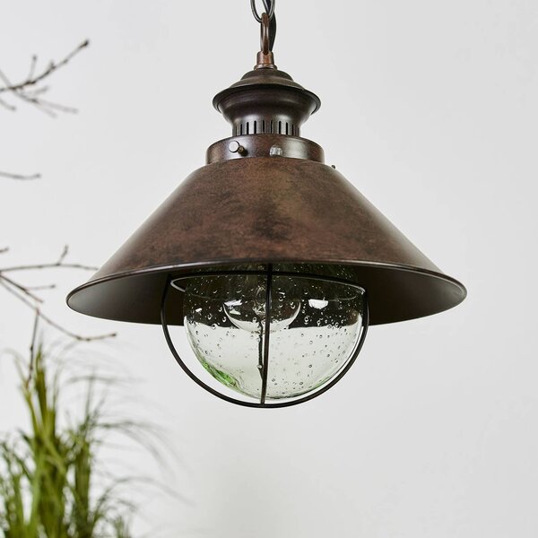 FARO BARCELONA Lampada sospesa Nautica in look anticato, 26 cm NAUTICA-1P, Marrone / Ruggine, Metallo