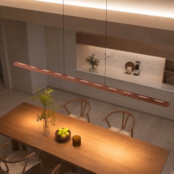 Immax NEO 07309L-LED Lampada a sospensione dimmerabile su cavi con sensore MADEIRA 37W/230V 157 cm finitura noce