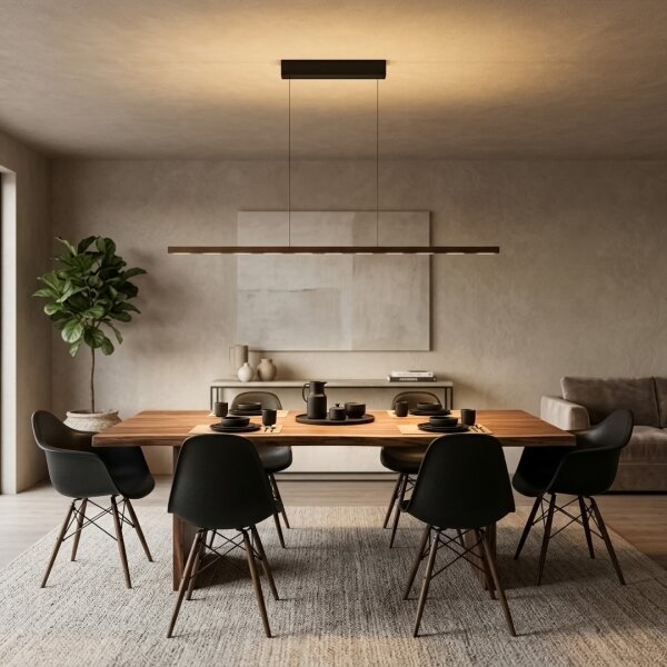 Immax NEO 07309L-LED Lampada a sospensione dimmerabile su cavi con sensore MADEIRA 37W/230V 157 cm finitura noce