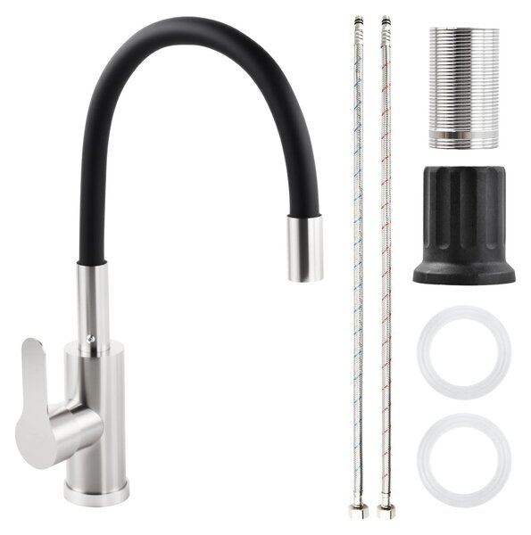Rubinetto da cucina con bocchetta flessibile e girevole a 360°