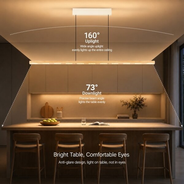 Immax NEO 07310L-LED lampadario dimmerabile a sospensione con cavo e sensore MADEIRA 37W/230V 157 cm frassino