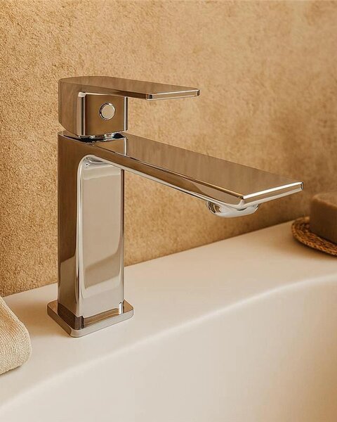 Rubinetto lavabo monocomando con flessibili cromo Ten