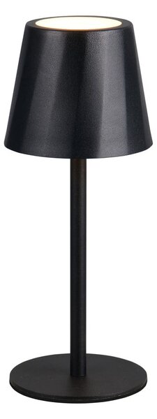 Lampada da tavolo LED nera opaca con paralume in metallo (altezza totale 21 cm) Diaz – Reality