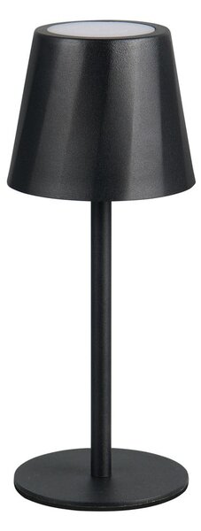Lampada da tavolo LED nera opaca con paralume in metallo (altezza totale 21 cm) Diaz – Reality