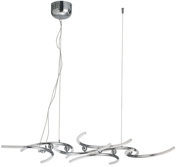 Lampada a sospensione Paulmann Living Bow, 14 x 10W, attacco G4, cromo/effetto satinato, 230V/12V, metallo/vetro