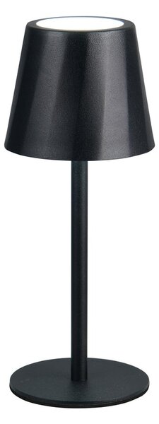 Lampada da tavolo LED nera opaca con paralume in metallo (altezza totale 21 cm) Diaz – Reality