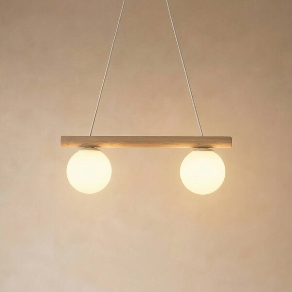 Lampada a sospensione Woodstock HELAM, dimmerabile, Legno chiaro, Soggiorno / Sala da pranzo, Legno, Campagna / Rustiche, Lampada a sospensione